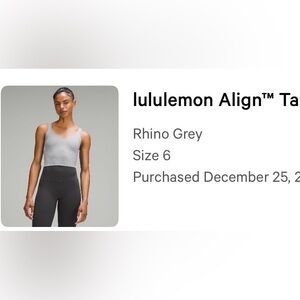 Lululemon Align Tank Top in Gray